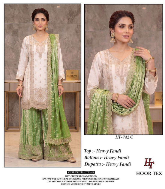 HOOR TEX HF-842 FANDY STITCHED SALWAR SUIT SET - Amrah Wholesale