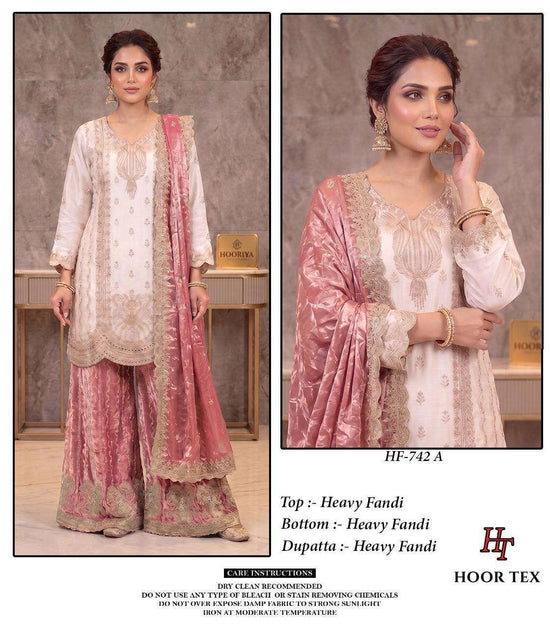 HOOR TEX HF-842 FANDY STITCHED SALWAR SUIT SET - Amrah Wholesale