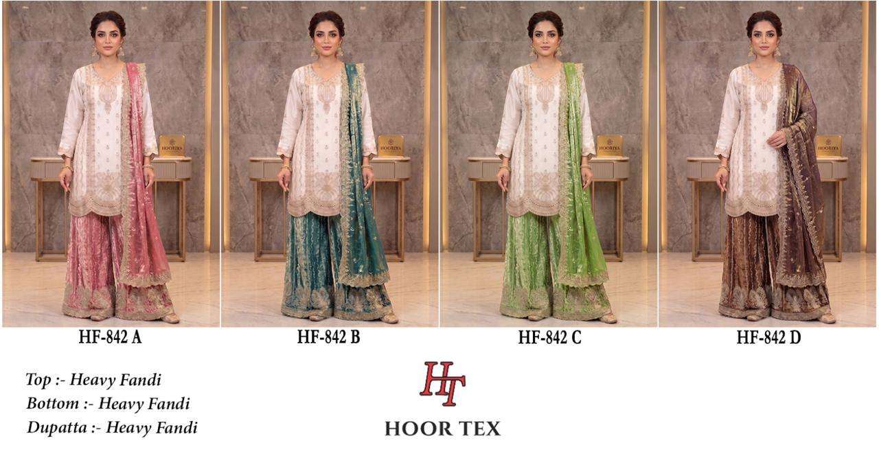 HOOR TEX HF-842 FANDY STITCHED SALWAR SUIT SET - Amrah Wholesale