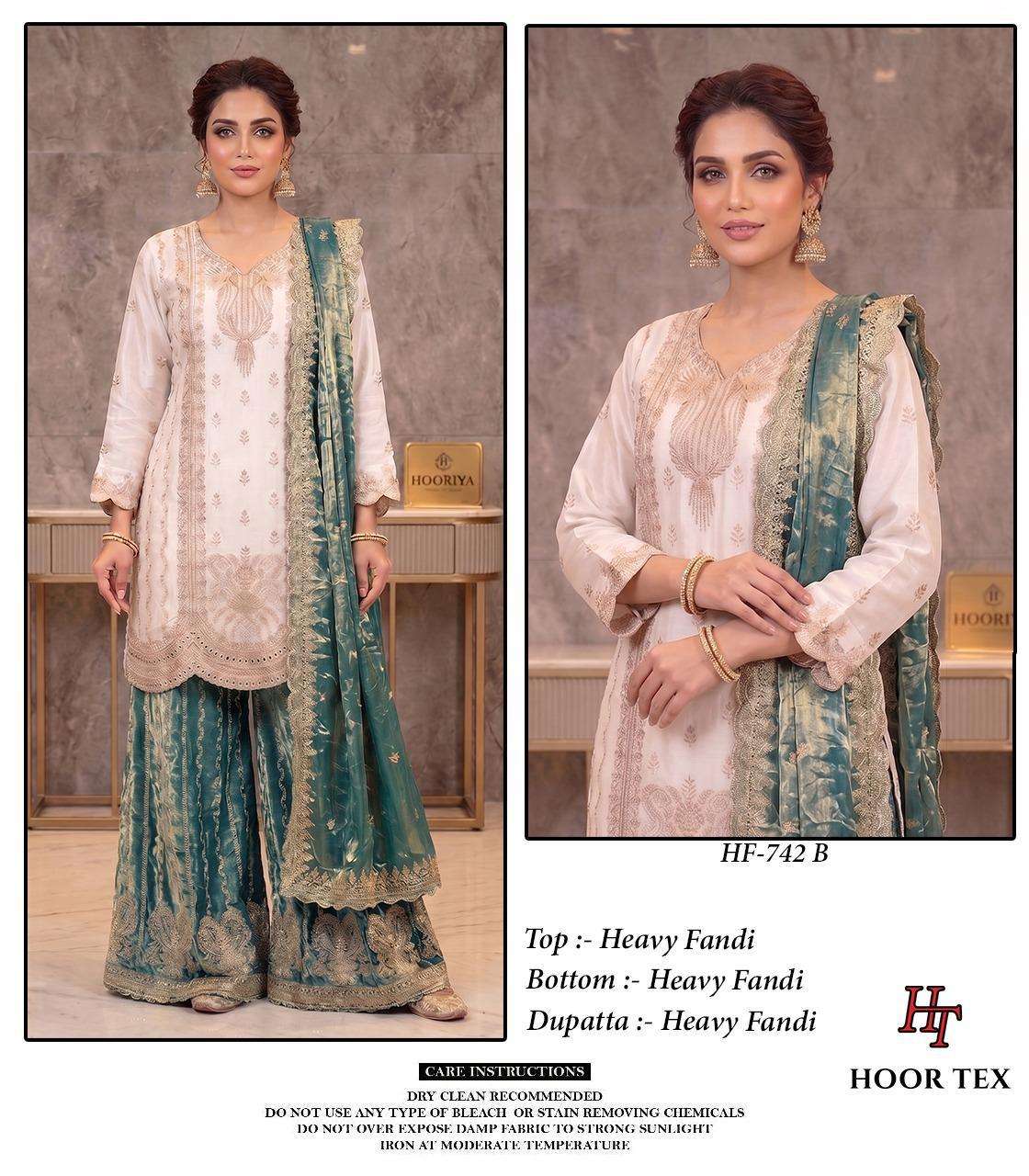 HOOR TEX HF-842 FANDY STITCHED SALWAR SUIT SET - Amrah Wholesale