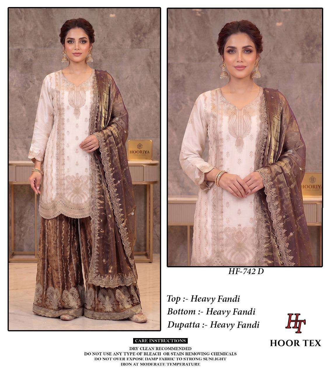 HOOR TEX HF-842 FANDY STITCHED SALWAR SUIT SET - Amrah Wholesale