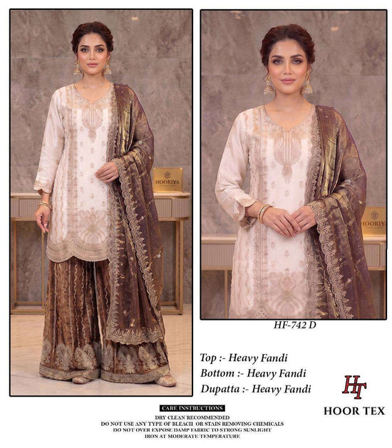 HOOR TEX HF-842 FANDY STITCHED SALWAR SUIT SET - Amrah Wholesale