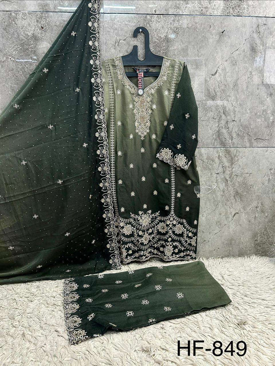 Hoor Tex HF-849 Fancy Embroidery Stitched Pakistani Suit Set - Amrah Wholesale