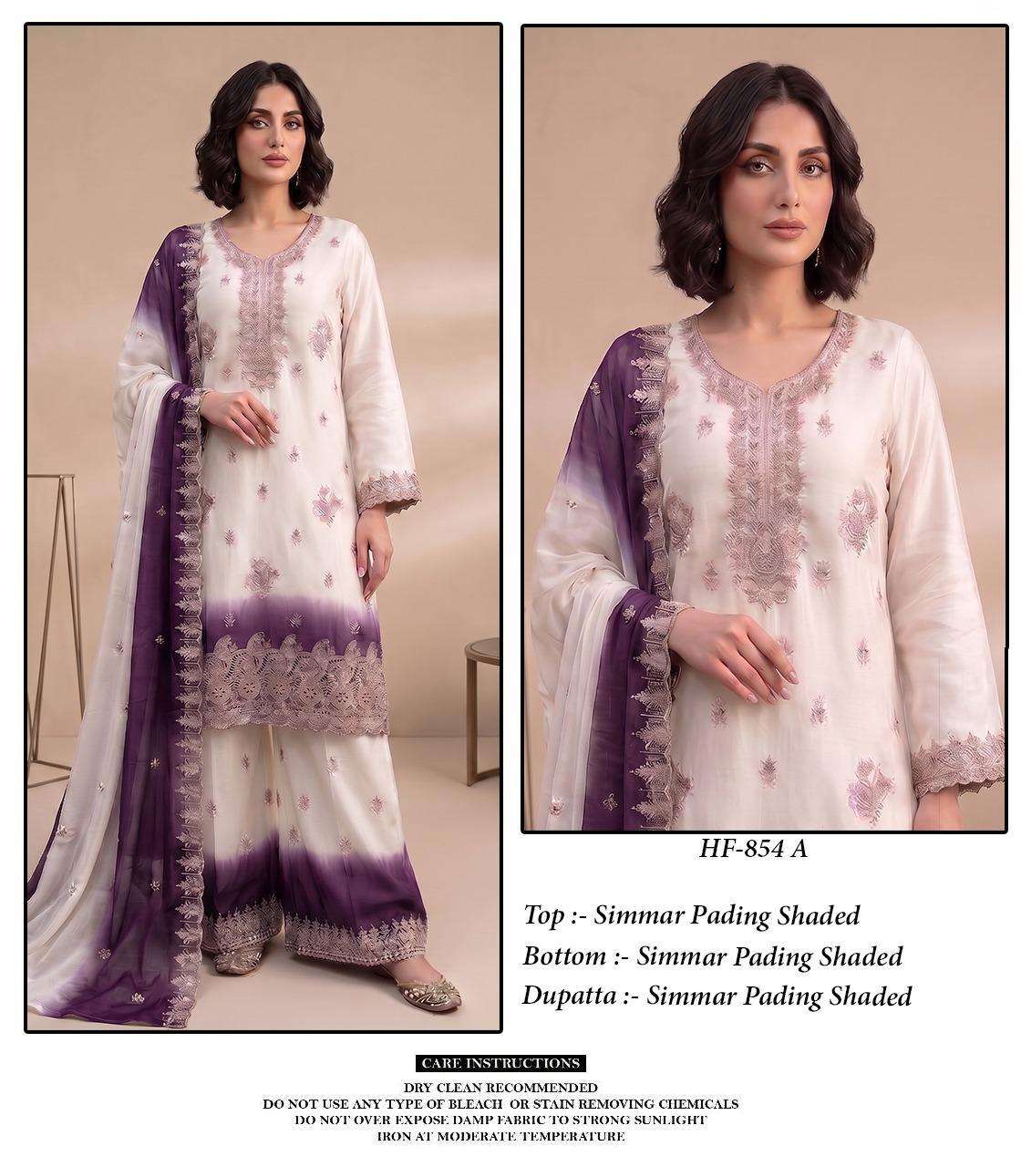 Hoor Tex HF-854 Simmer Embroidered Pakistani Suit Set