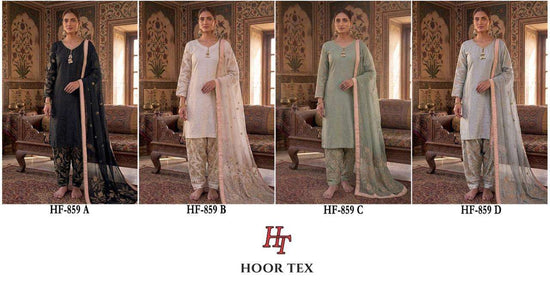 Hoor Tex HF-859 Malai Satin Embroidered Stitched Pakistani Suit Set - Amrah Wholesale