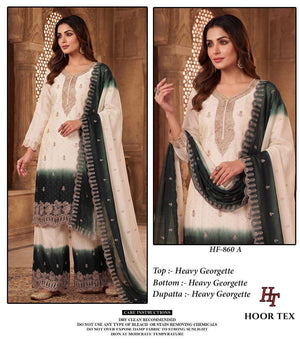 Hoor Tex HF-860 Georgette Embroidery Stitched Pakistani Dress - Amrah Wholesale