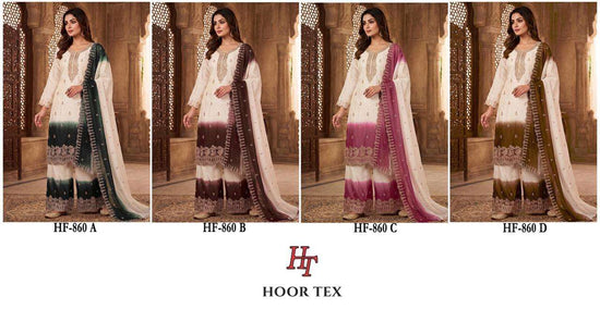 Hoor Tex HF-860 Georgette Embroidery Stitched Pakistani Dress - Amrah Wholesale