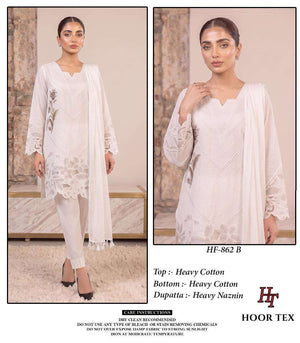 HOOR TEX HF-862 Cotton Embroidered Pakistani Suit Set