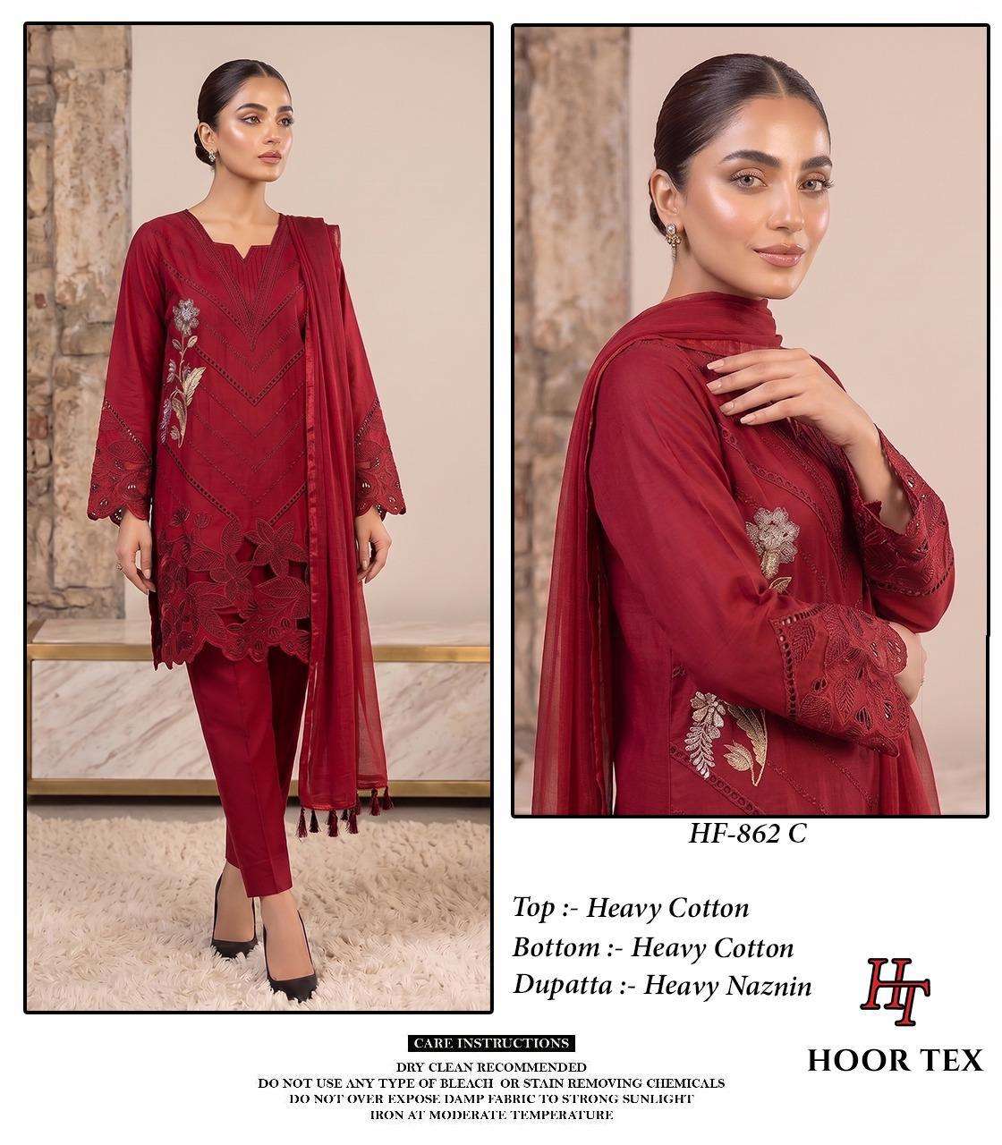 HOOR TEX HF-862 Cotton Embroidered Pakistani Suit Set