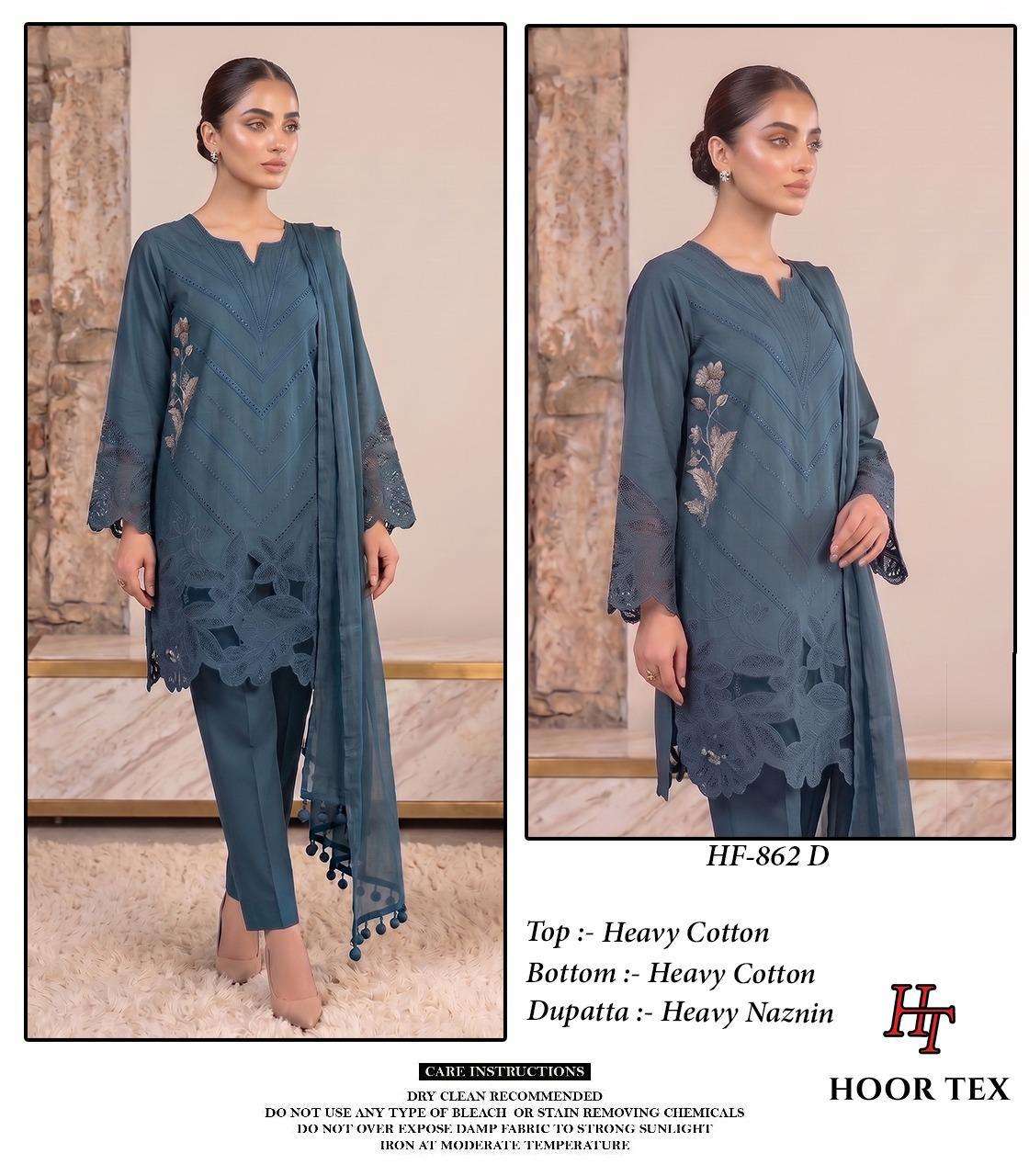 HOOR TEX HF-862 Cotton Embroidered Pakistani Suit Set
