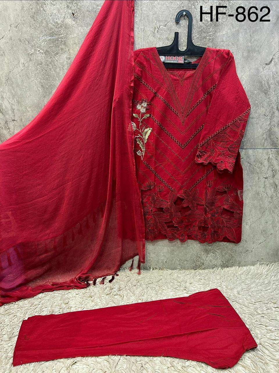 HOOR TEX HF-862 Cotton Embroidered Pakistani Suit Set