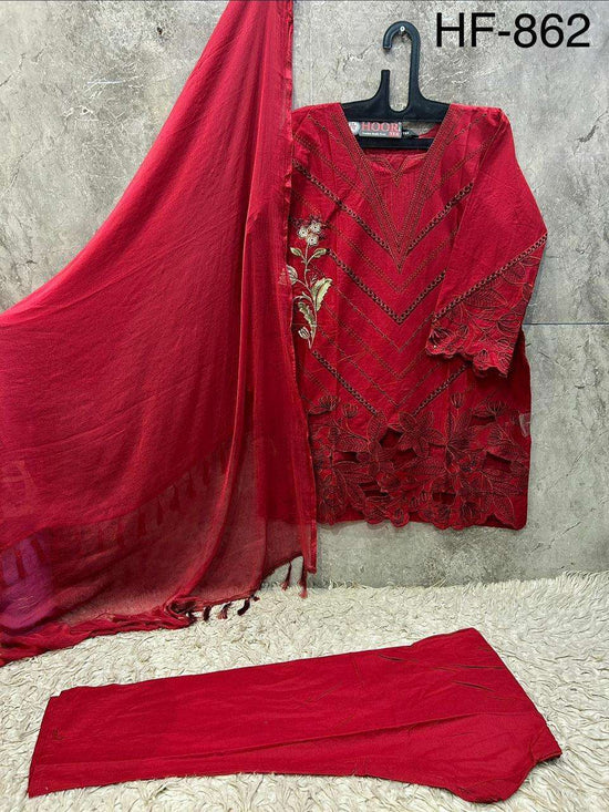 HOOR TEX HF-862 Cotton Embroidered Pakistani Suit Set