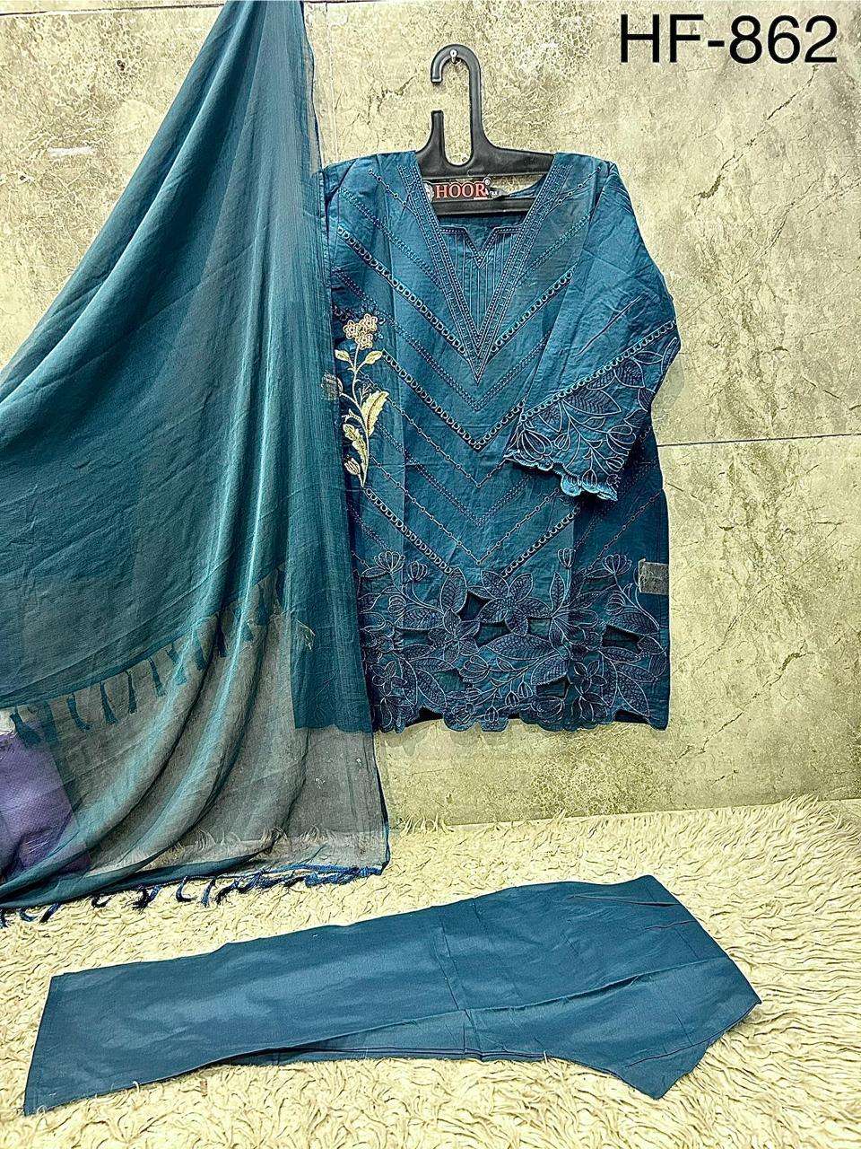 HOOR TEX HF-862 Cotton Embroidered Pakistani Suit Set