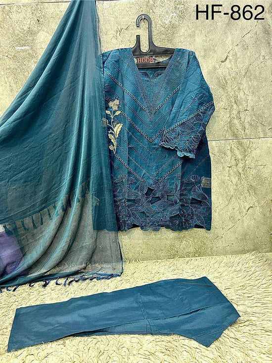 HOOR TEX HF-862 Cotton Embroidered Pakistani Suit Set