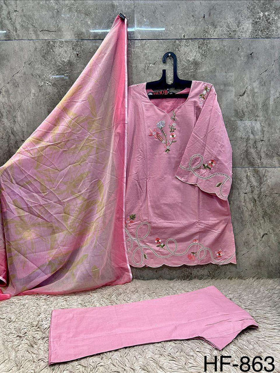 HOOR TEX HF-863 Cotton Embroidered Pakistani Suit Set - Amrah Wholesale