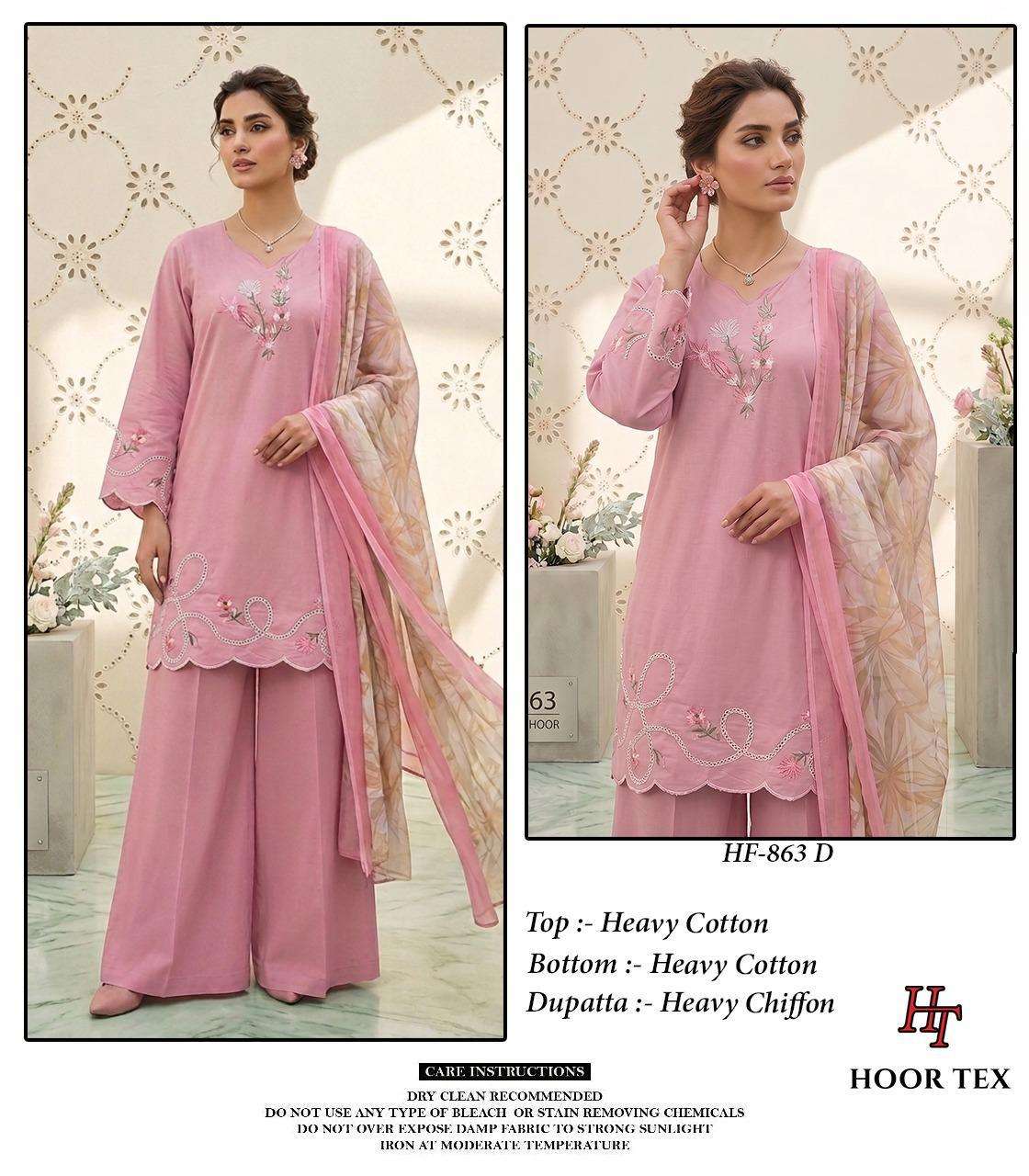 HOOR TEX HF-863 Cotton Embroidered Pakistani Suit Set - Amrah Wholesale