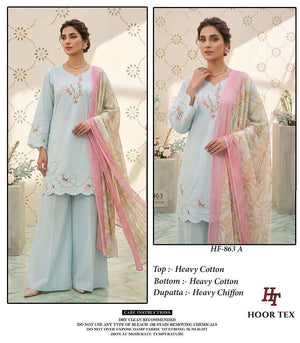 HOOR TEX HF-863 Cotton Embroidered Pakistani Suit Set