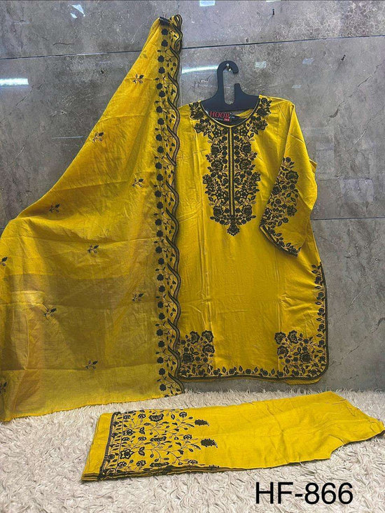 Hoor Tex HF-866 Rayon Embroidered Pakistani Suit Set - Amrah Wholesale