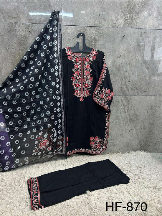 HOOR TEX HF-870 Series Rayon Embroidery Stitched Sharara Dresses - Amrah Wholesale