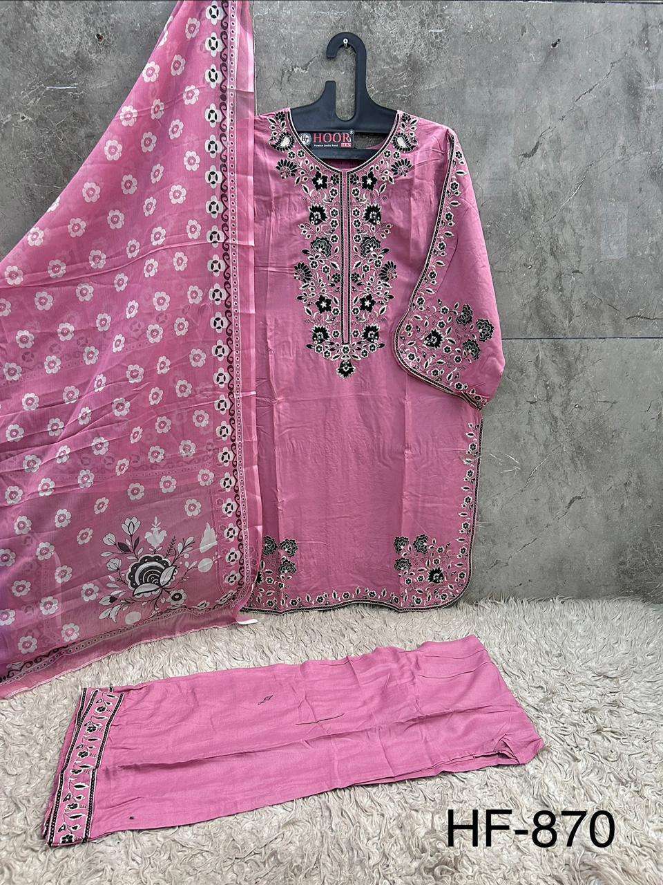 HOOR TEX HF-870 Series Rayon Embroidery Stitched Sharara Dresses - Amrah Wholesale