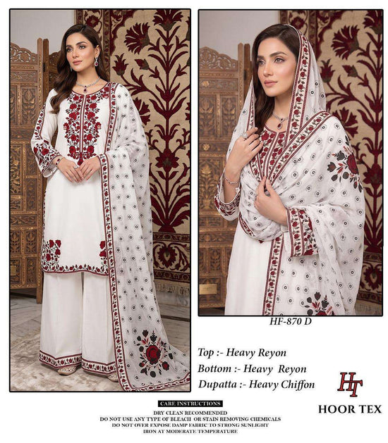 HOOR TEX HF-870 Series Rayon Embroidery Stitched Sharara Dresses - Amrah Wholesale