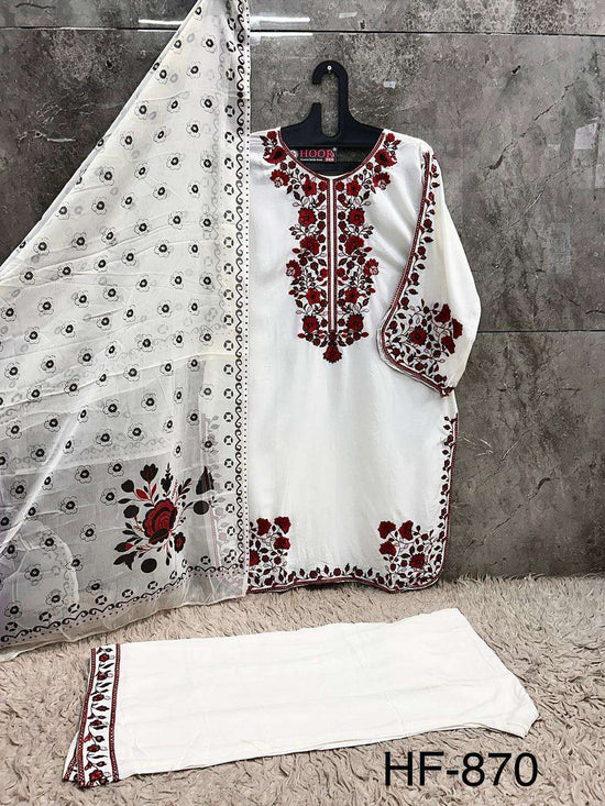 HOOR TEX HF-870 Series Rayon Embroidery Stitched Sharara Dresses - Amrah Wholesale