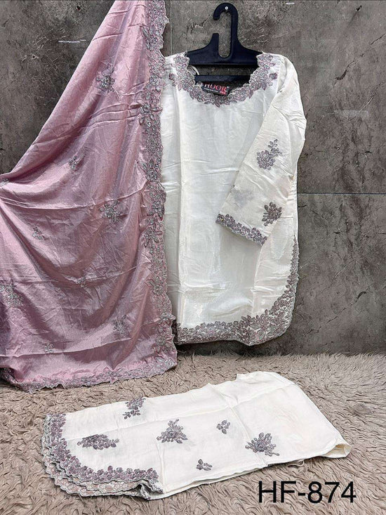 HOOR TEX HF-874 Roman Silk Embroidered Pakistani Suit Set