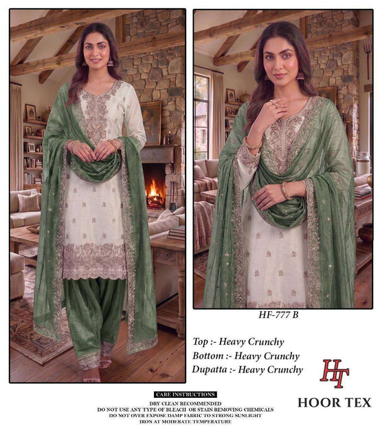 HOOR TEX HF-877 Crunchy Embroidered Pakistani Suit Set