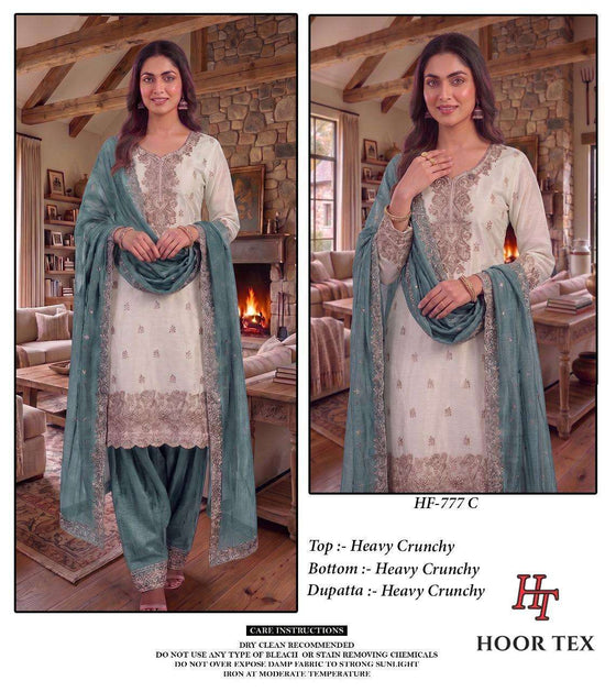 HOOR TEX HF-877 Crunchy Embroidered Pakistani Suit Set