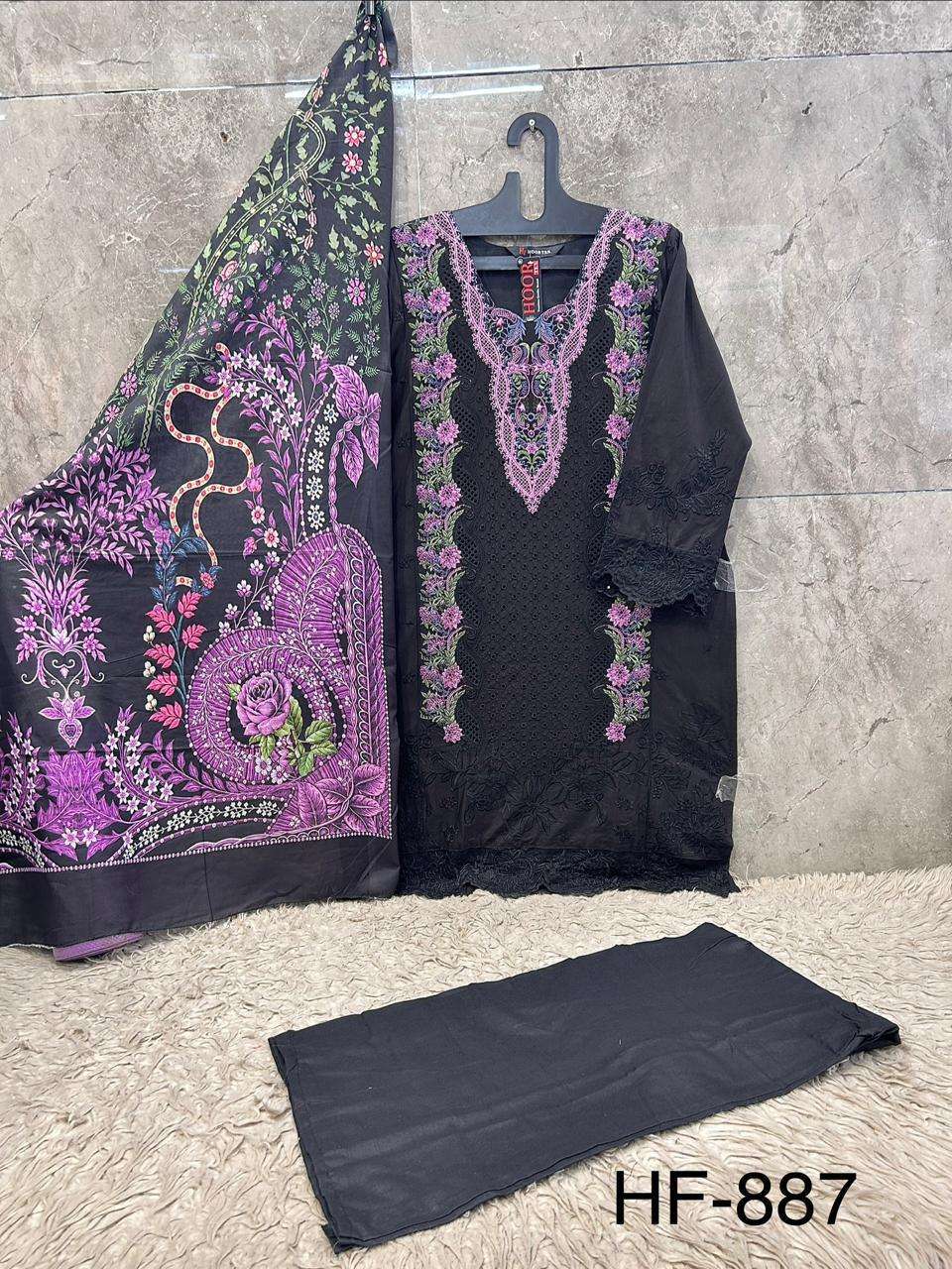 Hoor Tex HF-887 Pure Cotton Embroidered Stitched Pakistani Suit