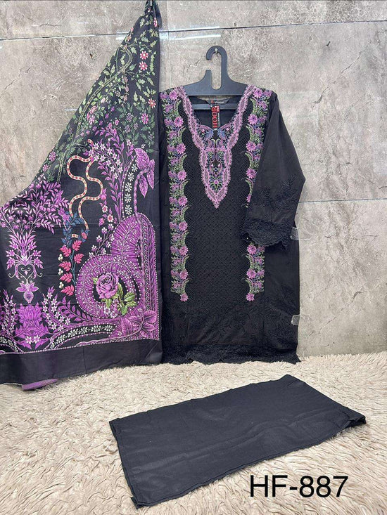 Hoor Tex HF-887 Pure Cotton Embroidered Stitched Pakistani Suit