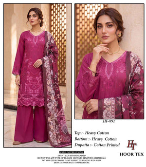 HOOR TEX HF-891 Cotton Embroidered Pakistani Suit Set - Amrah Wholesale
