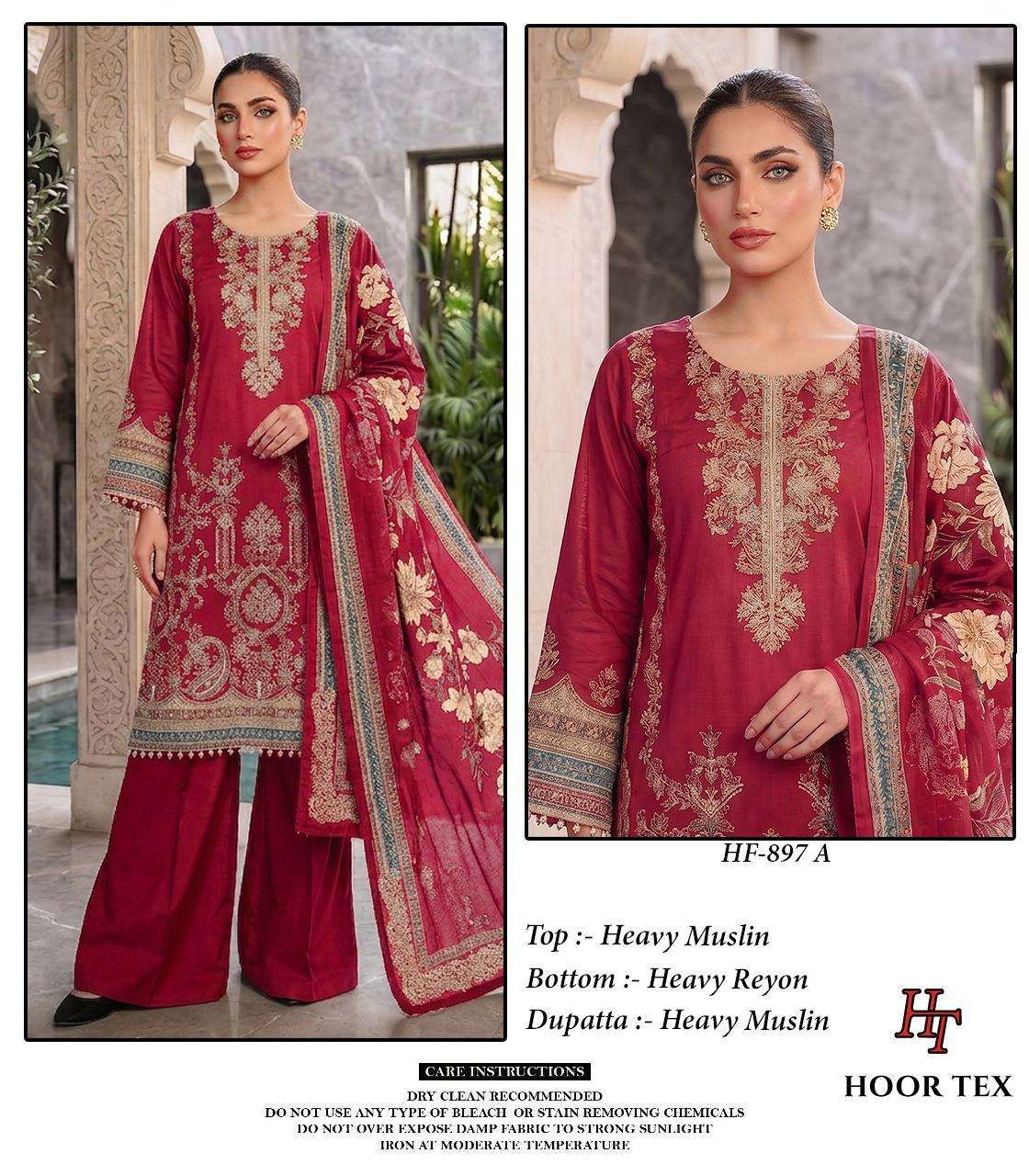 HOOR TEX HF-897 Muslin Stitched Pakistani Suit Set