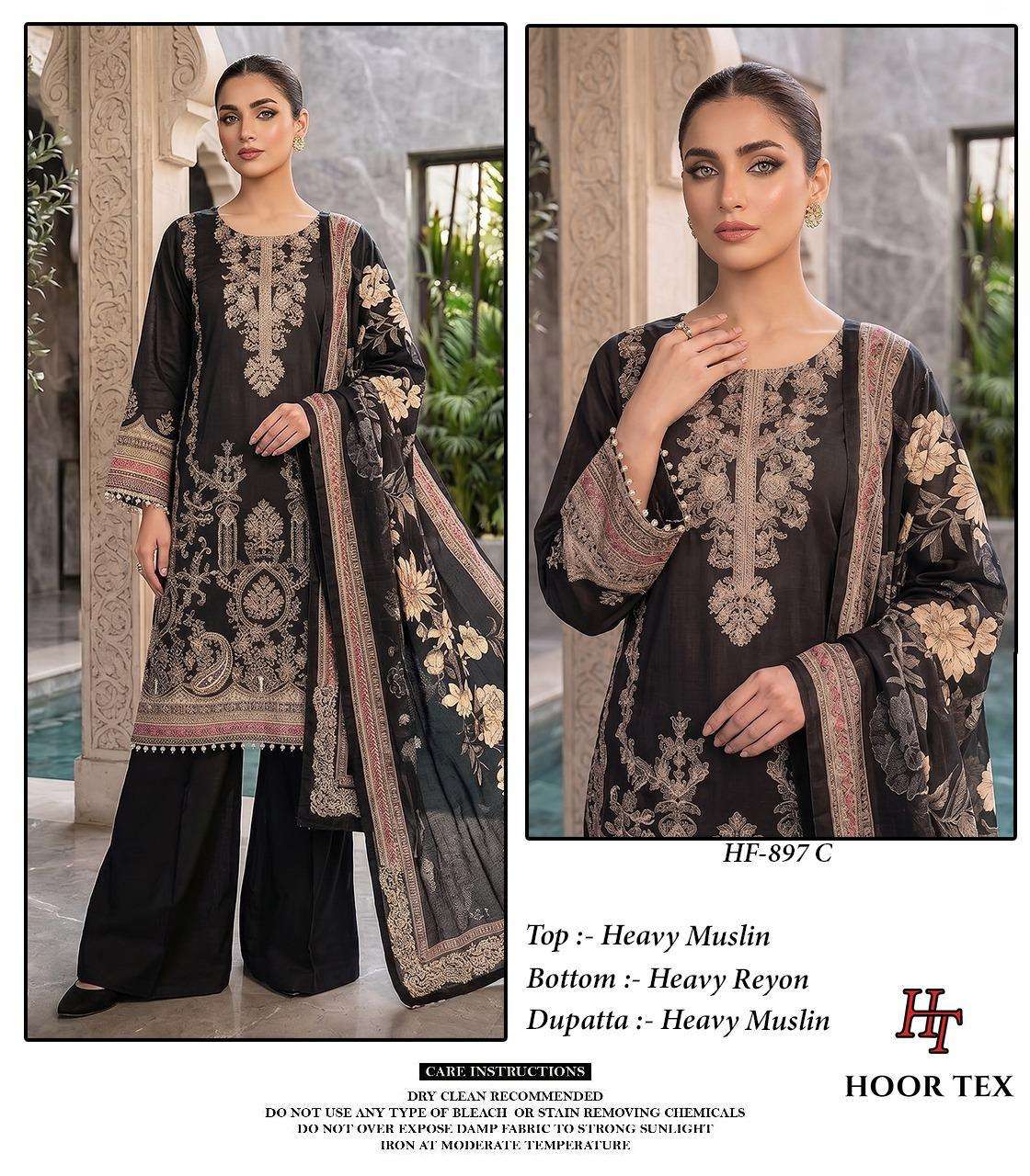 HOOR TEX HF-897 Muslin Stitched Pakistani Suit Set