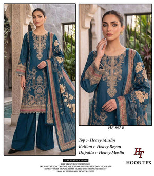 HOOR TEX HF-897 Muslin Stitched Pakistani Suit Set - Amrah Wholesale