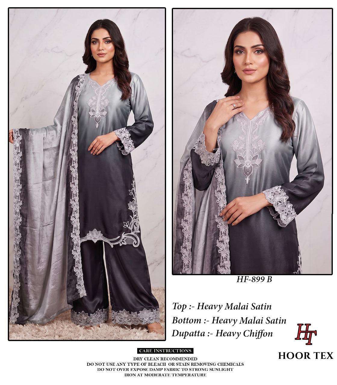 HOOR TEX HF-899 Malai Satin Stitched Dress Set