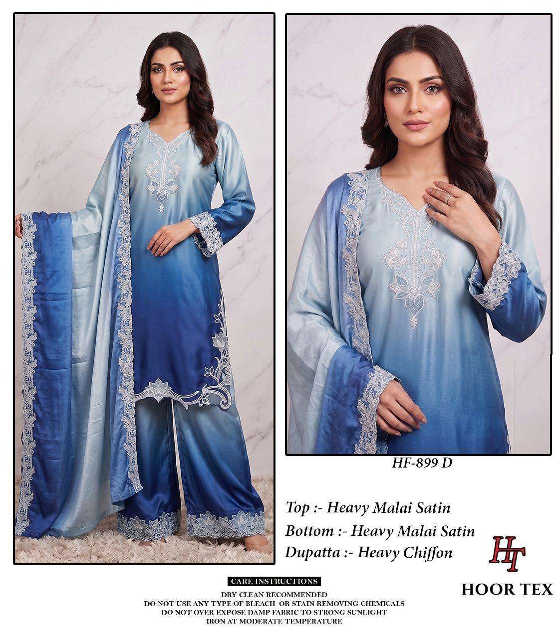 HOOR TEX HF-899 Malai Satin Stitched Dress Set