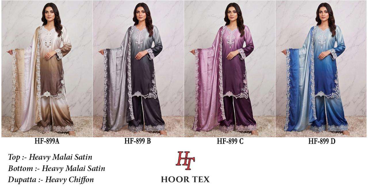 HOOR TEX HF-899 Malai Satin Stitched Dress Set