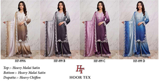 HOOR TEX HF-899 Malai Satin Stitched Dress Set