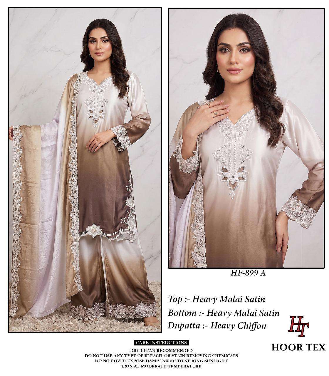 HOOR TEX HF-899 Malai Satin Stitched Dress Set