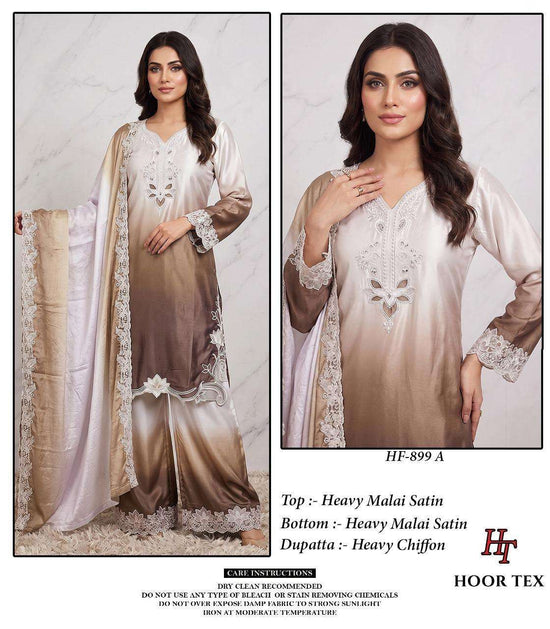 HOOR TEX HF-899 Malai Satin Stitched Dress Set