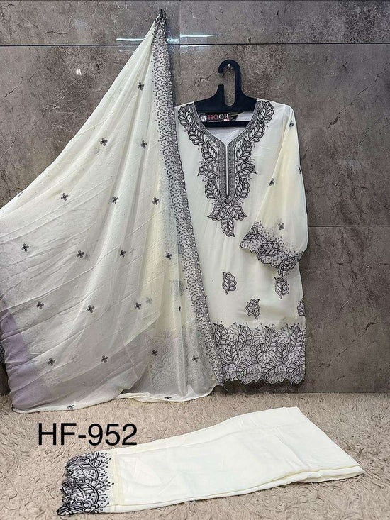 HOOR TEX HF-952 Georgette Embroidery Stitched Suit Set