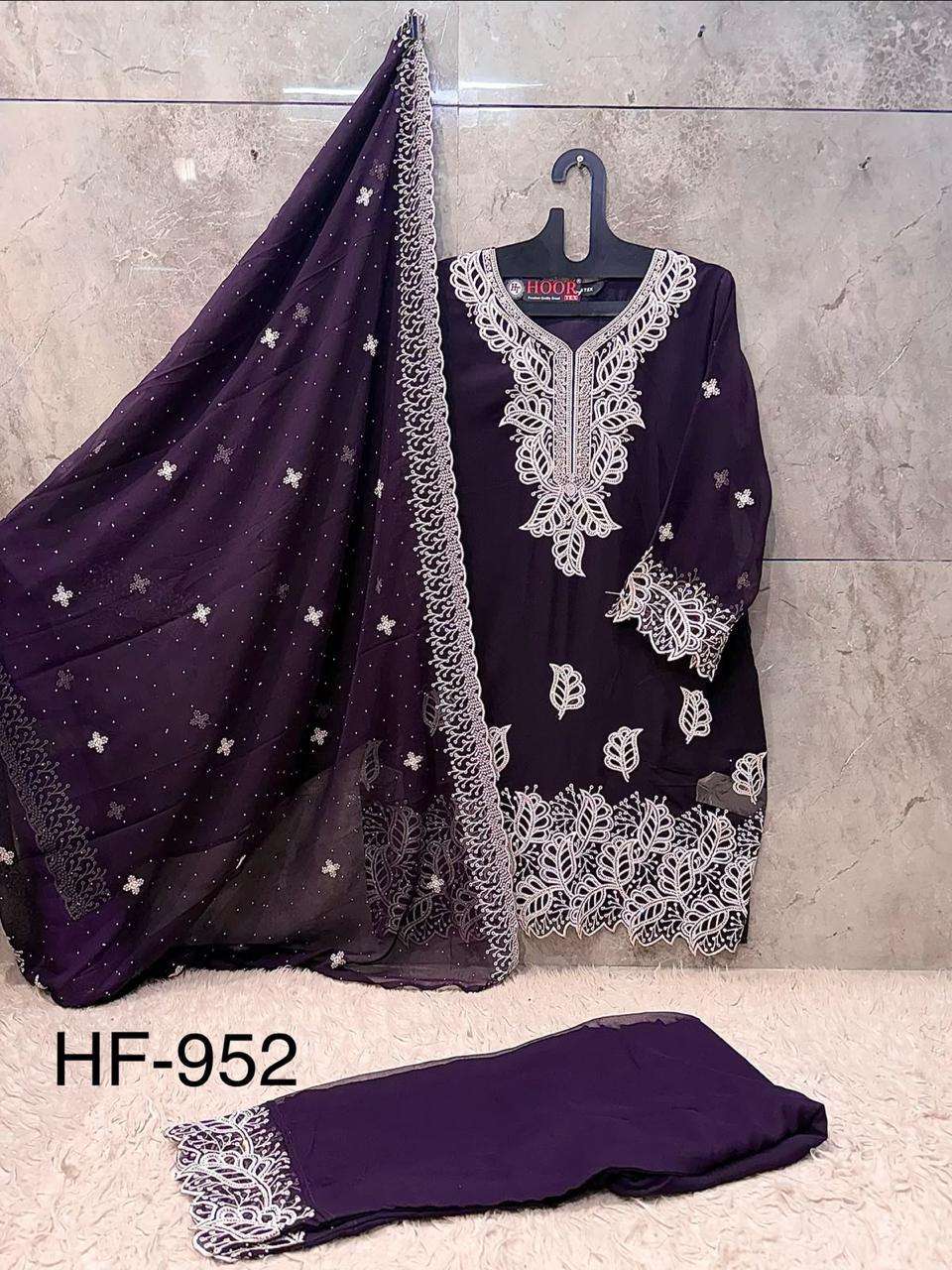 HOOR TEX HF-952 Georgette Embroidery Stitched Suit Set