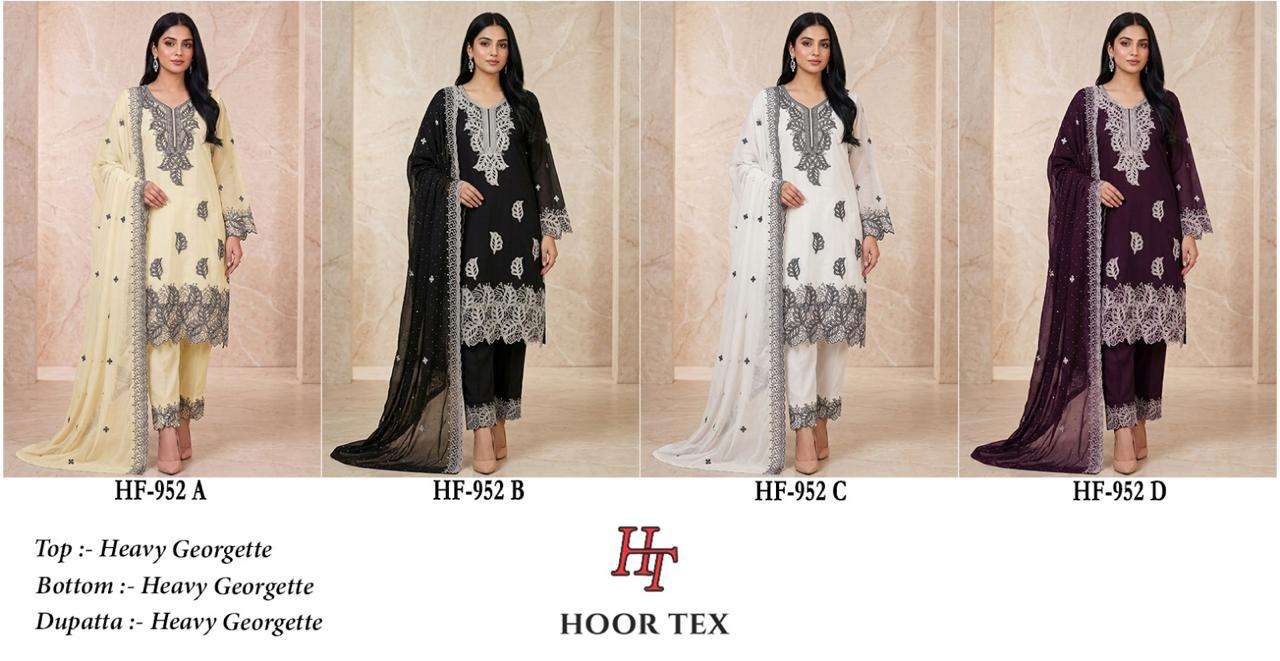 HOOR TEX HF-952 Georgette Embroidery Stitched Suit Set