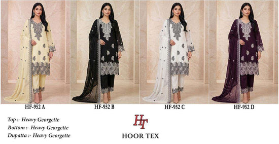 HOOR TEX HF-952 Georgette Embroidery Stitched Suit Set