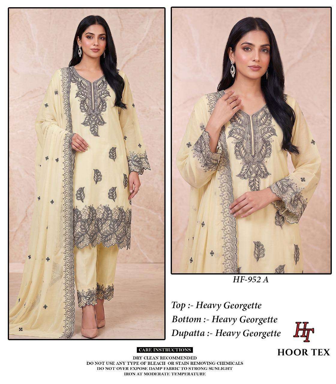 HOOR TEX HF-952 Georgette Embroidery Stitched Suit Set