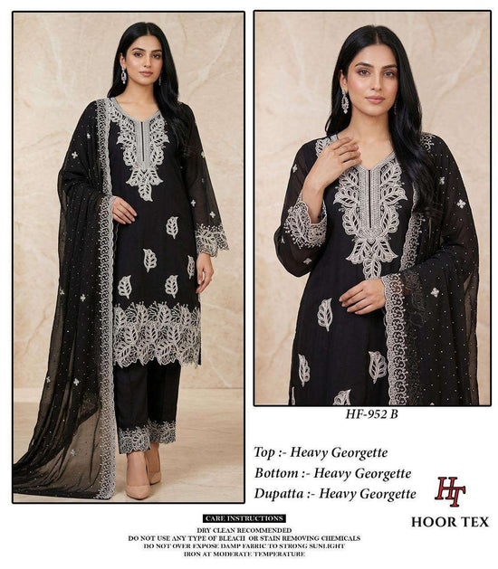 HOOR TEX HF-952 Georgette Embroidery Stitched Suit Set