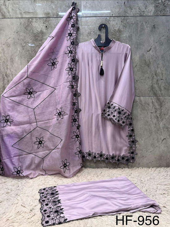 HOOR TEX HF-956 Rayon Satin Pakistani Suit Set