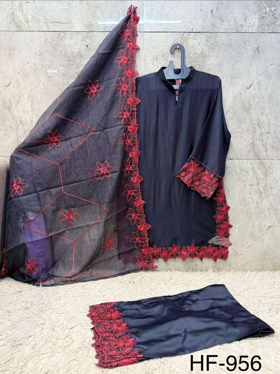 HOOR TEX HF-956 Rayon Satin Pakistani Suit Set
