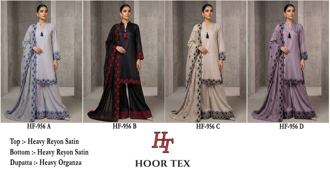 HOOR TEX HF-956 Rayon Satin Pakistani Suit Set